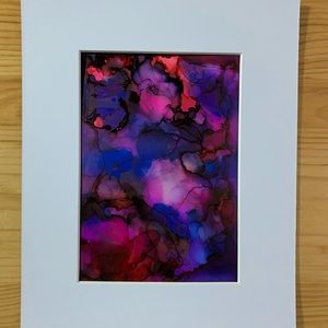 5” X 7” matted to 8” X 10” original alcohol ink painting on yupo paper.